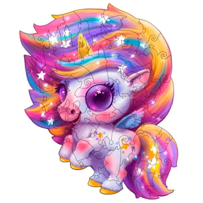 Деревянный пазл Единорог Карамелька 50 деталей Melograno MPZCA44-M 1